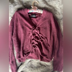 AllegraGold Front Tie sweater